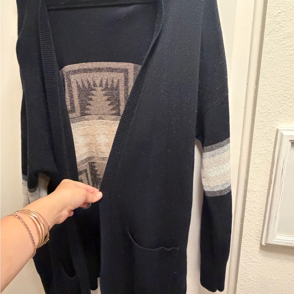 Pendleton Black & Beige Southwestern Open Cardigan - Picture 7 of 10